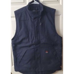 Forge FR Work Vest Mens Flame Resistant Navy Blue Size Large